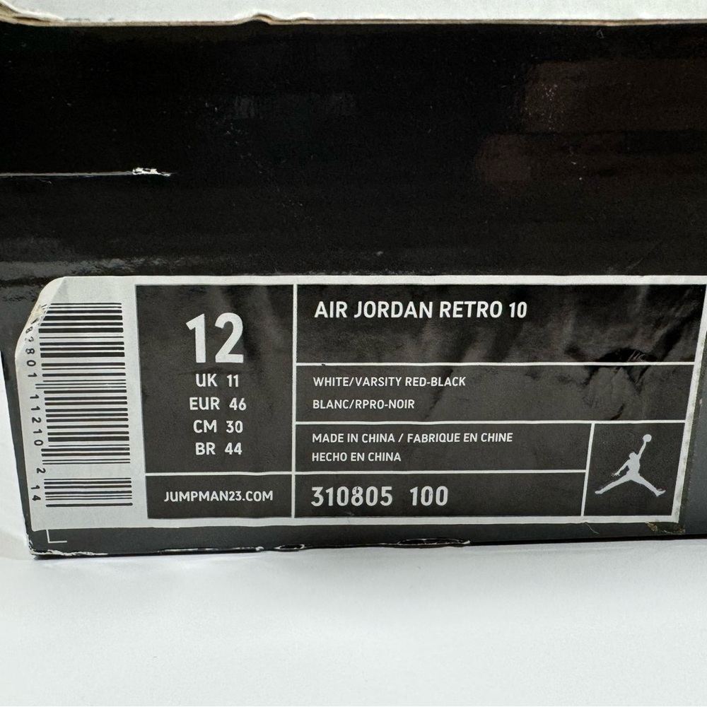 Air Jordan Retro 10 White/Varsity Red-Black Sneakers - Picture 2 of 16